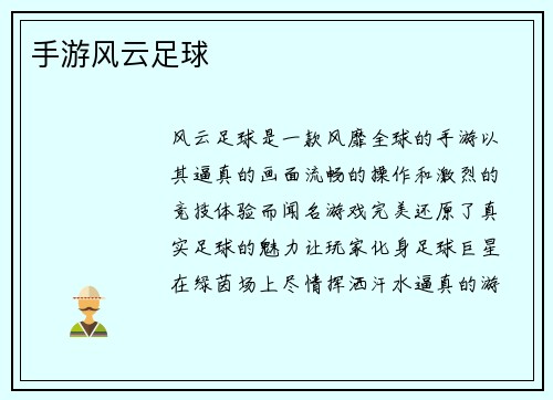手游风云足球