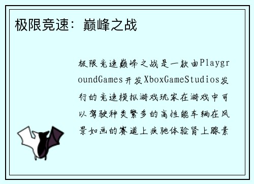 极限竞速：巅峰之战